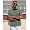 image:imageCOOFANDY Mens Polo Shirts Short Sleeve Casual Summer Polo Tee Collared TopsArmy Green