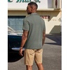image:imageCOOFANDY Mens Polo Shirts Short Sleeve Casual Summer Polo Tee Collared TopsArmy Green