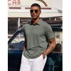 image:imageCOOFANDY Mens Polo Shirts Short Sleeve Casual Summer Polo Tee Collared TopsArmy Green