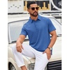 image:imageCOOFANDY Mens Polo Shirts Short Sleeve Casual Summer Polo Tee Collared TopsBlue