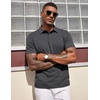 image:imageCOOFANDY Mens Polo Shirts Short Sleeve Casual Summer Polo Tee Collared TopsDark Grey