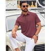image:imageCOOFANDY Mens Polo Shirts Short Sleeve Casual Summer Polo Tee Collared TopsDark Red