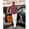 image:imageCOOFANDY Mens Polo Shirts Short Sleeve Casual Summer Polo Tee Collared TopsDark Red