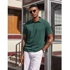image:imageCOOFANDY Mens Polo Shirts Short Sleeve Casual Summer Polo Tee Collared TopsGreen