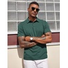image:imageCOOFANDY Mens Polo Shirts Short Sleeve Casual Summer Polo Tee Collared TopsGreen