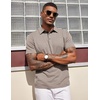 image:imageCOOFANDY Mens Polo Shirts Short Sleeve Casual Summer Polo Tee Collared TopsKhaki