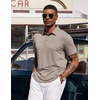 image:imageCOOFANDY Mens Polo Shirts Short Sleeve Casual Summer Polo Tee Collared TopsKhaki
