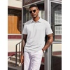 image:imageCOOFANDY Mens Polo Shirts Short Sleeve Casual Summer Polo Tee Collared TopsWhite