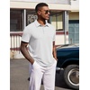 image:imageCOOFANDY Mens Polo Shirts Short Sleeve Casual Summer Polo Tee Collared TopsWhite