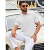image:imageCOOFANDY Mens Polo Shirts Short Sleeve Casual Summer Polo Tee Collared TopsWhite