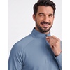 image:imageCOOFANDY Mens Quarter Zip Pullover Athletic Running Shirts Long SleeveDusty Blue