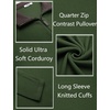 image:imageCOOFANDY Mens Quarter Zip Pullover Contrast Collar Corduroy SweatshirtArmy Green