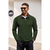 image:imageCOOFANDY Mens Quarter Zip Pullover Contrast Collar Corduroy SweatshirtArmy Green