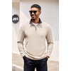 image:imageCOOFANDY Mens Quarter Zip Pullover Contrast Collar Corduroy SweatshirtBeige