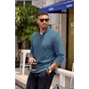 image:imageCOOFANDY Mens Quarter Zip Pullover Contrast Collar Corduroy SweatshirtDark Blue