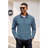 image:imageCOOFANDY Mens Quarter Zip Pullover Contrast Collar Corduroy SweatshirtDark Blue