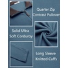 image:imageCOOFANDY Mens Quarter Zip Pullover Contrast Collar Corduroy SweatshirtDark Blue
