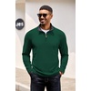 image:imageCOOFANDY Mens Quarter Zip Pullover Contrast Collar Corduroy SweatshirtEver Green