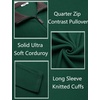 image:imageCOOFANDY Mens Quarter Zip Pullover Contrast Collar Corduroy SweatshirtEver Green