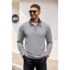 image:imageCOOFANDY Mens Quarter Zip Pullover Contrast Collar Corduroy SweatshirtGray