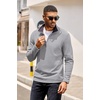 image:imageCOOFANDY Mens Quarter Zip Pullover Contrast Collar Corduroy SweatshirtGray