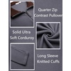 image:imageCOOFANDY Mens Quarter Zip Pullover Contrast Collar Corduroy SweatshirtMedium Gray  Brown