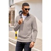 image:imageCOOFANDY Mens Quarter Zip Pullover Contrast Collar Corduroy SweatshirtMoon Gray