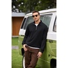 image:imageCOOFANDY Mens Quarter Zip Pullover Mock Neck Sweaters Men Golf SweatshirtAblack