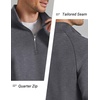 image:imageCOOFANDY Mens Quarter Zip Pullover Mock Neck Sweaters Men Golf SweatshirtCharcoal Heather