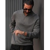 image:imageCOOFANDY Mens Quarter Zip Pullover Mock Neck Sweaters Men Golf SweatshirtCharcoal Heather