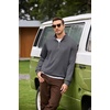 image:imageCOOFANDY Mens Quarter Zip Pullover Mock Neck Sweaters Men Golf SweatshirtCharcoal Heather