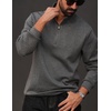image:imageCOOFANDY Mens Quarter Zip Pullover Mock Neck Sweaters Men Golf SweatshirtCharcoal Heather