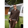 image:imageCOOFANDY Mens Quarter Zip Pullover Mock Neck Sweaters Men Golf SweatshirtCocoa Brown