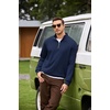 image:imageCOOFANDY Mens Quarter Zip Pullover Mock Neck Sweaters Men Golf SweatshirtNavy Blue