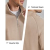 image:imageCOOFANDY Mens Quarter Zip Pullover Mock Neck Sweaters Men Golf SweatshirtSand Khaki