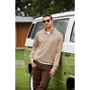 image:imageCOOFANDY Mens Quarter Zip Pullover Mock Neck Sweaters Men Golf SweatshirtSand Khaki