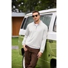 image:imageCOOFANDY Mens Quarter Zip Pullover Mock Neck Sweaters Men Golf SweatshirtSnow White