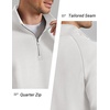 image:imageCOOFANDY Mens Quarter Zip Pullover Mock Neck Sweaters Men Golf SweatshirtSnow White