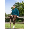 image:imageCOOFANDY Mens Quarter Zip Pullover Mock Neck Sweaters Men Golf SweatshirtTeal