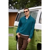 image:imageCOOFANDY Mens Quarter Zip Pullover Mock Neck Sweaters Men Golf SweatshirtTeal