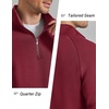 image:imageCOOFANDY Mens Quarter Zip Pullover Mock Neck Sweaters Men Golf SweatshirtWine Red