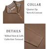 image:imageCOOFANDY Mens Quarter Zip Pullover Sweater Casual Mock Neck Knit PoloAsh Brown