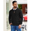 image:imageCOOFANDY Mens Quarter Zip Pullover Sweater Casual Mock Neck Knit PoloBlack