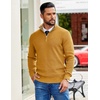 image:imageCOOFANDY Mens Quarter Zip Pullover Sweater Casual Mock Neck Knit PoloYellow