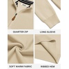 image:imageCOOFANDY Mens Quarter Zip Sweater Casual Lightweight Knit Pullover SweaterBeige