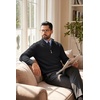 image:imageCOOFANDY Mens Quarter Zip Sweater Casual Lightweight Knit Pullover SweaterBlack