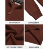 image:imageCOOFANDY Mens Quarter Zip Sweater Casual Lightweight Knit Pullover SweaterBrown