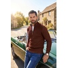 image:imageCOOFANDY Mens Quarter Zip Sweater Casual Lightweight Knit Pullover SweaterBrown