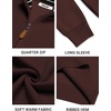 image:imageCOOFANDY Mens Quarter Zip Sweater Casual Lightweight Knit Pullover SweaterDark Brown