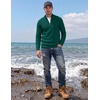image:imageCOOFANDY Mens Quarter Zip Sweater Casual Lightweight Knit Pullover SweaterGreen